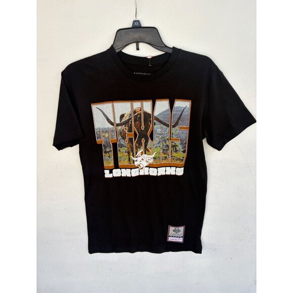 Texas Longhorns Graphic T-Shirt By Mitchell & Ness College Vault Black Size S - Picture 3 of 9
